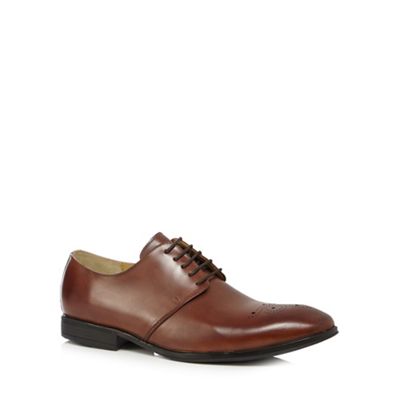 Steptronic Tan leather wide fit 'Feud' punch detailed Derby shoes
